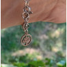 Bracelet- élégance aigue marine & cristal de roche