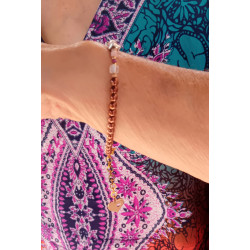 Bracelet Élégance – Rubis, Opale rose & Cristal de roche