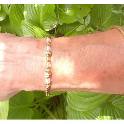 Bracelet élégance péridot & cristal de roche
