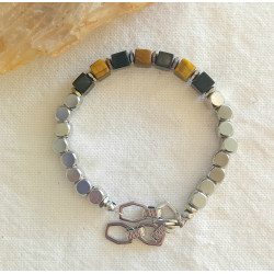 Bracelet onyx & œil du tigre