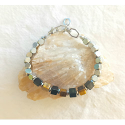 Bracelet onyx & œil du tigre