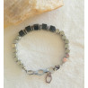 Bracelet onyx strass noirs