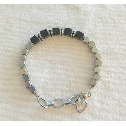 Bracelet onyx strass noirs