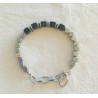 Bracelet onyx strass noirs