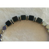 Bracelet onyx strass noirs