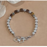 Bracelet œil du tigre strass noirs