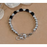 Bracelet onyx acier inoxydable